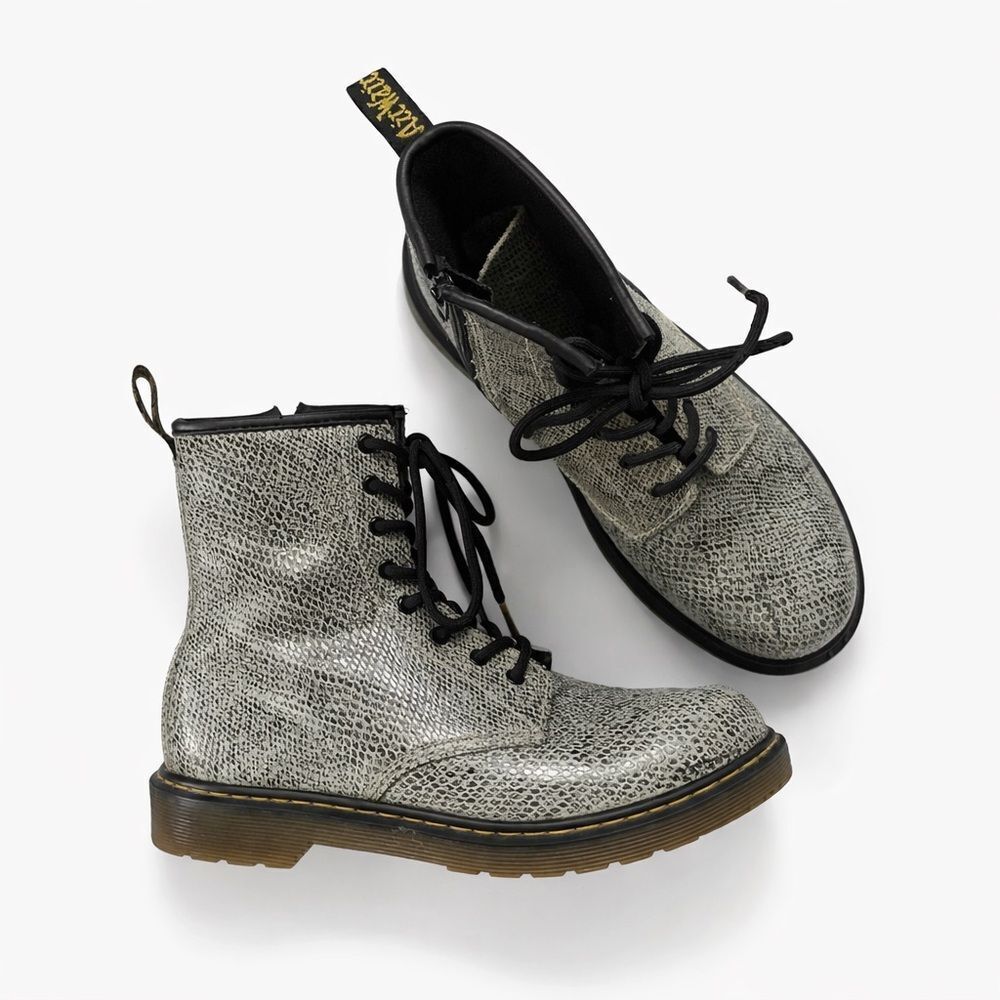 Dr Marten 1460 8 eye smooth boot snake skin grey and black size 37